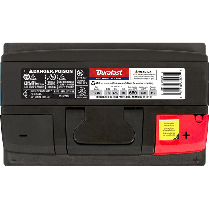 Duralast Battery BCI Group Size 48 680 CCA H6-DL