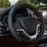 Leather Steering Wheel Covers Universal 15 Inch -Breathable, anti Slip & Odor Free (Black with Black Lines,M(14" 1/2-15" 1/4))