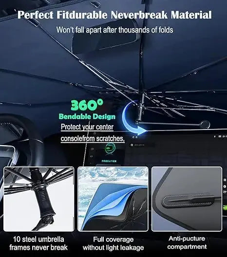 2026 Model Foldable Car Front Window Sunshade Cover, 90-Degree Rotatable UV Protective Sunshade, Compatible with Sedans and Trucks