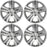 4-Pack 15" SGT-5 Wheel Covers, Replacement Hubcaps for Cars, Trucks, Suvs — Silver/Chrome