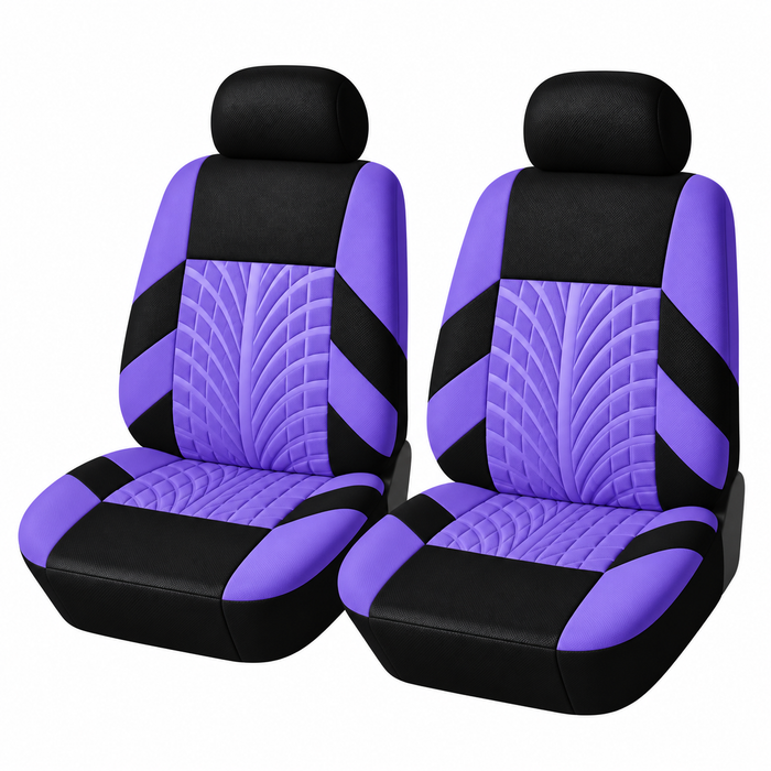 Car Seat Covers for 5 Seats Universal, Fabric Breathable Car Front & Rear Seat Protectors, with Tire Track Details.
