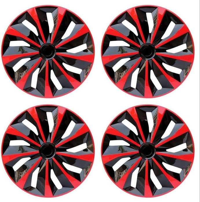 Hubcap Wheel Cover Replacement R16 Hub Caps Universal Wheel Rim Cover ABS Material Exterior Accessories for Car Truck SUV -Set of 4（16-Inch，Red-Black）