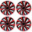 Hubcap Wheel Cover Replacement R16 Hub Caps Universal Wheel Rim Cover ABS Material Exterior Accessories for Car Truck SUV -Set of 4（16-Inch，Red-Black）