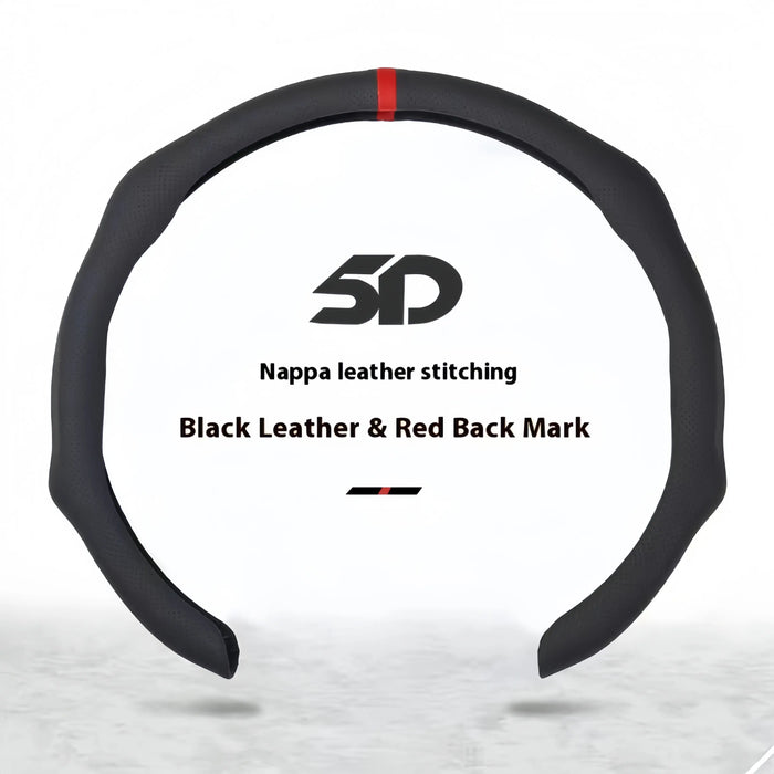 Leather 5D Universal Steering Wheel Cover with Centering Mark Quick Install Non Slip Breathable Ultra Thin Fit for All Seasons Automotive Accessory White Premium Quality Wheel Cover for GMC