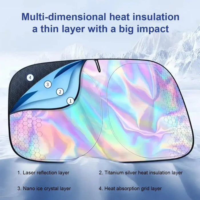 Foldable Anti-Uv Windshield Sunshade for Sedan Suvs - Quick Setup & Smart Design - Blocks Sun Heat UV - Adjustable Size - Perfect Winter Gift - Automotive Exterior Accessories for Men & Women Summervibes Tiktokshopspringglowup
