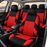 Car Seat Covers for 5 Seats Universal, Fabric Breathable Car Front & Rear Seat Protectors, with Tire Track Details.