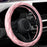 Cute Diamond Soft Light Pink Leather Anti-Slip Steering Wheel Cover with Bling Bling Crystal Rhinestones, Universal 15 Inch for Women Girls, Fit Vehicles, Sedans, Suvs, Vans, Trucks