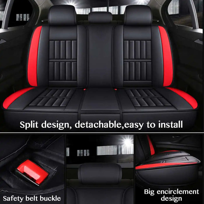 For 1 SEAT/5 SEAT Car Seat Covers Pu Leather Seats Cover Full Set Seat Cushion Cover Front Rear Seat Cover Universal SUV Trucks
