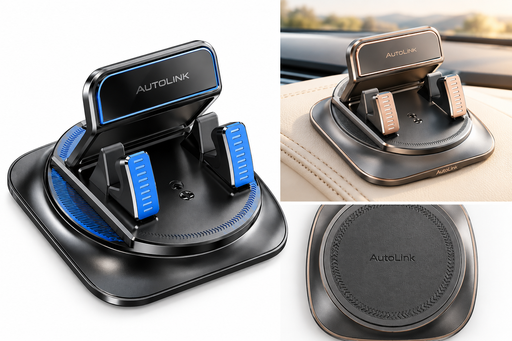 Car Phone Holder 360 Degree Rotation, Navigation Dashboard Mount Black1 Pc