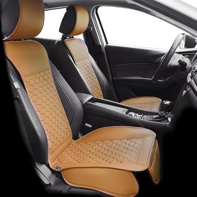 2Pcs Front Car Seat Covers Leather Water Proof Seat Protector Universal Fit for Most Cars Suvs and Trucks Black