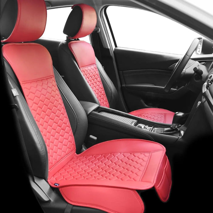 2Pcs Front Car Seat Covers Leather Water Proof Seat Protector Universal Fit for Most Cars Suvs and Trucks Black
