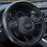 Heavy Duty Pure Cowhide Steering Wheel Cover, Black Genuine Leather Steering Wheel Cover Men Women Universal 14.5 to 15 Inch