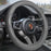 Leather Steering Wheel Cover Universal 15 Inch – Premium Anti-Slip Car Steering Wheel Cover for Cars, SUVs & Trucks – Soft Genuine Leather, Black with Red Stitching