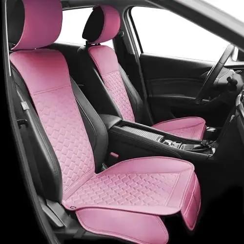 2Pcs Front Car Seat Covers Leather Water Proof Seat Protector Universal Fit for Most Cars Suvs and Trucks Black