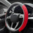 Nappa Leather Steering Wheel Cover, Elegant Diamond Checkered Design, Non-Slip Wear-Resistant, Enhance Driving Comfort,
