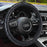 Heavy Duty Pure Cowhide Steering Wheel Cover, Black Genuine Leather Steering Wheel Cover Men Women Universal 14.5 to 15 Inch
