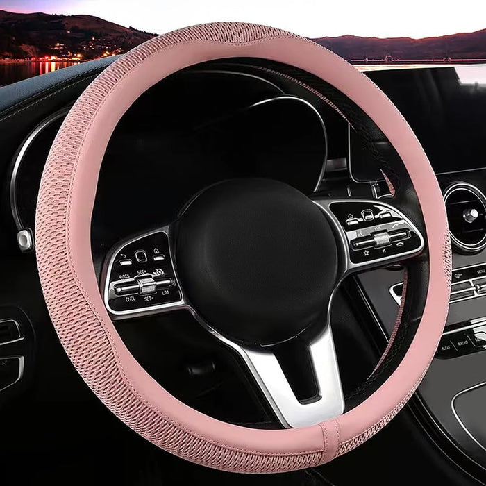 15" Universal Steering Wheel Cover – Advanced Breathable Microfiber Leather, Anti-Slip Design, All-Season Comfort, Green