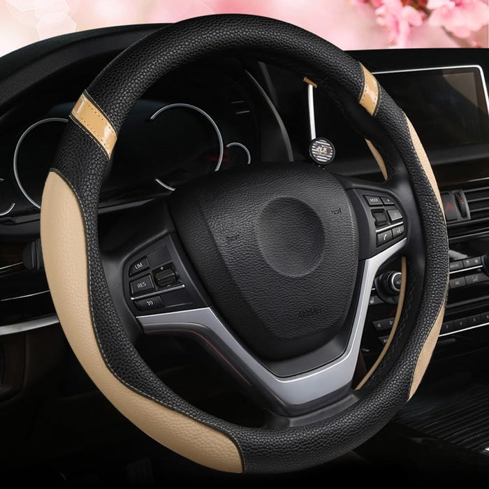 Steering Wheel Cover for Women Leather Universal Steering Wheel Covers for Car 15 Inch (Pink)
