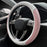 Nappa Leather Steering Wheel Cover, Elegant Diamond Checkered Design, Non-Slip Wear-Resistant, Enhance Driving Comfort,