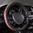 Universal Black Microfiber Leather Steering Wheel Cover – Wood Grain Trim, Anti-Slip Grip, Fits 14.5-15 Inch Steering Wheels for Cars, SUVs, Trucks & Vans