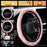 Cute Diamond Soft Light Pink Leather Anti-Slip Steering Wheel Cover with Bling Bling Crystal Rhinestones, Universal 15 Inch for Women Girls, Fit Vehicles, Sedans, Suvs, Vans, Trucks